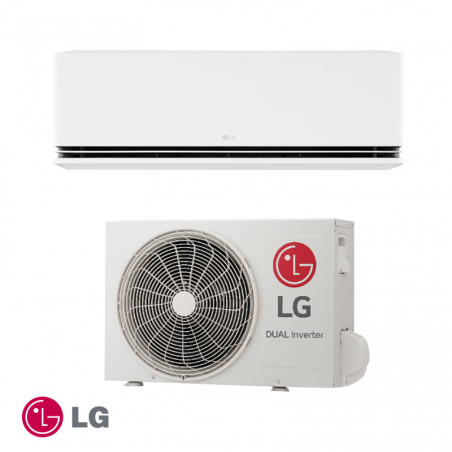 Aparat de aer conditionat inverter LG New Deluxe H09S1D.NS1 + H09S1D.U12, 9000 BTU, 21 m², A+++ / A++, R-32, Alb