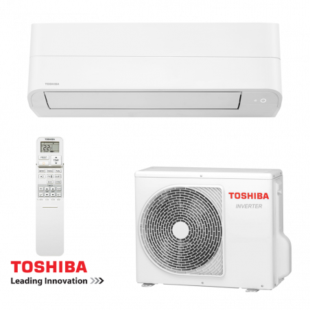 Aer condiționat cu invertor Toshiba Essento RAS-B10B2KV2G-E + RAS-10B2AVG-E2, 10000 BTU, 21 m2, A++, R-32, alb