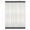 Uscator pentru vase pliabil Kinghoff KH 1903, 45x32 cm, Rezistent la coroziune, Margini din silicon, Antiderapant, Pliabil, Inox/gri