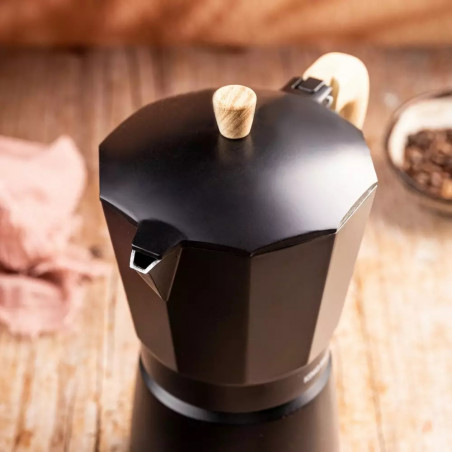 Cafetiera moka Kinghoff KH 1888, 12 cesti, 600 ml, Aluminiu, Inductie, Negru