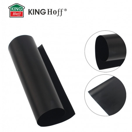 Set 3 paduri pentru copt Kinghoff KH 1920, Pentru gratar, Strat antiaderent PTFE, 40x33 cm, Rezistent la 200°C, Negru