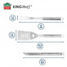 Set 3 ustensile pentru gratar Kinghoff KH 1919, Spatula, Furculita, Furculita, Otel inoxidabil, Inox