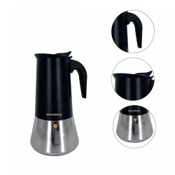 Cafetieră moca Klausberg KB 7847, 12 cesti, 600 ml, Otel inoxidabil, Inductie, Negru/Inox
