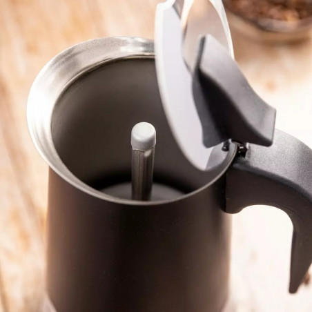 Cafetieră moca Klausberg KB 7847, 12 cesti, 600 ml, Otel inoxidabil, Inductie, Negru/Inox