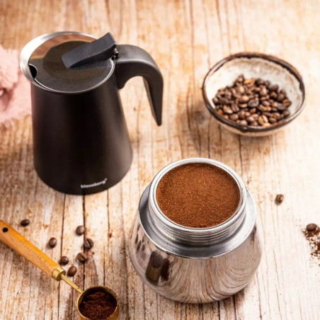 Cafetieră moca Klausberg KB 7847, 12 cesti, 600 ml, Otel inoxidabil, Inductie, Negru/Inox