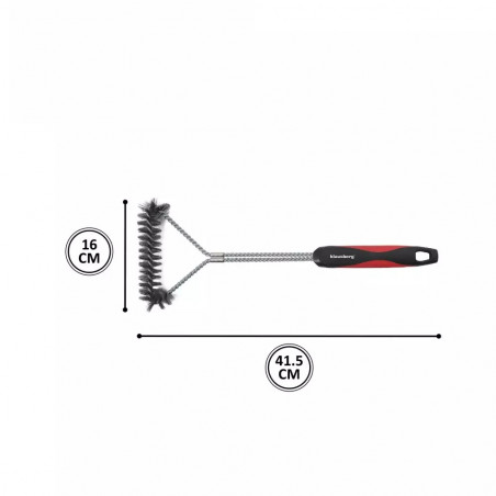 Perie de curatat grataruul Klausberg KB 7898, 41,5 cm, Orificiu de agatat, Otel inoxidabil, Negru/Rosu