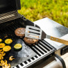 Set 3 ustensile BBQ Kinghoff KH 1918, Spatula, Spatula, Furculita, Manere din lemn, Orificiu pentru agatat, Inox / Maro