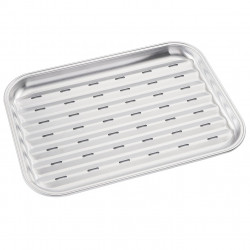 Tava pentru gratar Kinghoff KH 1916, 34.2x24.5 cm, Otel inoxidabil, Perforata, Inox