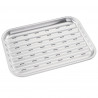 Tava pentru gratar Kinghoff KH 1916, 34.2x24.5 cm, Otel inoxidabil, Perforata, Inox
