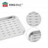 Tava pentru gratar Kinghoff KH 1916, 34.2x24.5 cm, Otel inoxidabil, Perforata, Inox