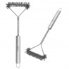 Perie de curatat gratar Kinghoff KH 1915, 41,5 cm, Maner ergonomic, Peri din otel, Inox