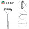 Perie de curatat gratar Kinghoff KH 1915, 41,5 cm, Maner ergonomic, Peri din otel, Inox