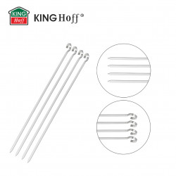 Set 4 frigarui din otel Kinghoff KH 1914, 36 cm, Varf ascutit, Maner curbat, Inox