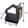 Perie de curatat gratar 3in1 Kinghoff KH 1913, 12x10x7 cm, Maner ergonomic, Universal, Negru