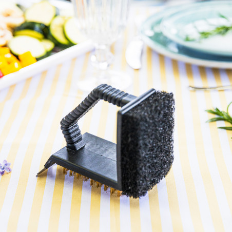 Perie de curatat gratar 3in1 Kinghoff KH 1913, 12x10x7 cm, Maner ergonomic, Universal, Negru