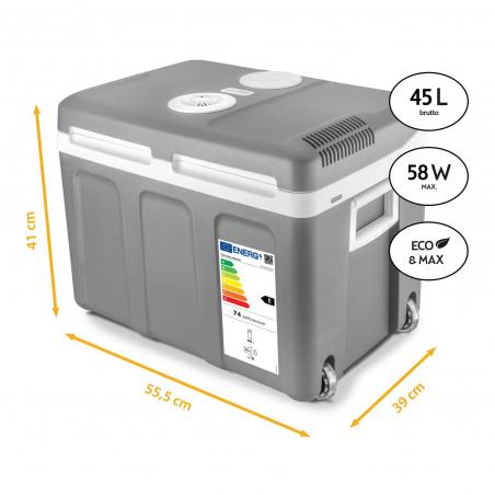 Geantă frigorifică electrică First Austria FA-5170-2-USB, 58W, 40 l, Clasa F, 240/12V, USB, Organizare internă, Gri/alb