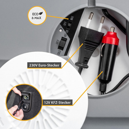 Geantă frigorifică electrică First Austria FA-5170-2-USB, 58W, 40 l, Clasa F, 240/12V, USB, Organizare internă, Gri/alb