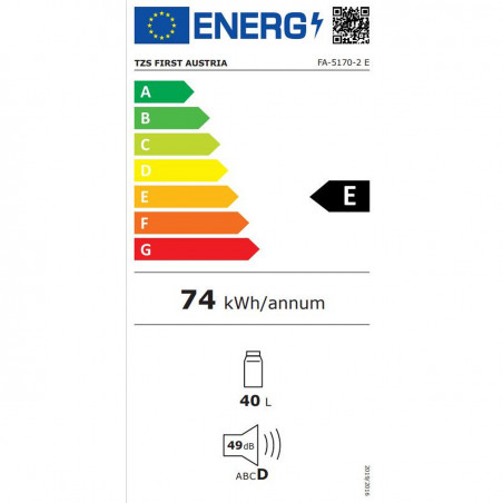 Geantă frigorifică electrică First Austria FA-5170-2-USB, 58W, 40 l, Clasa F, 240/12V, USB, Organizare internă, Gri/alb