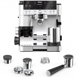 Espressor automat 3in1 Ninja Luxe Café Premier ES601, 1650W, 15 bar, 2 L, Barista Assist, Spumare fara contact, Rasnita incorporata, 4 moduri, 3 setari temperatura, Inox/Negru