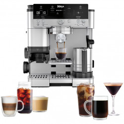 Espressor automat 3in1 Ninja Luxe Café Premier ES601, 1650W, 15 bar, 2 L, Barista Assist, Spumare fara contact, Rasnita incorporata, 4 moduri, 3 setari temperatura, Inox/Negru