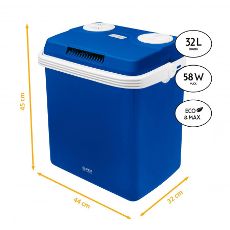Geantă frigorifică electrică First Austria FA-5170-BU, 58W, 32 L, clasa E, separator intern, 12/220/240 V, albastru/alb
