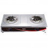 Aragaz dublu Oliver Voltz OV51454BD, 6.9 kWh, 30 mbar, Aprindere automata, 2 suport fonta, Inox