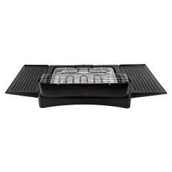 Gratar electric pe suport Zilan ZLN 3789, 2400W, 43x28 cm, Protectie vant, Reglarea gratarului, Negru