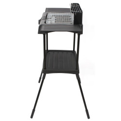 Gratar electric pe suport Zilan ZLN 3789, 2400W, 43x28 cm, Protectie vant, Reglarea gratarului, Negru