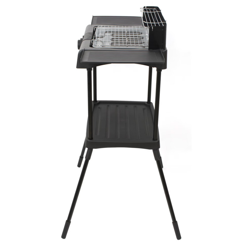 Gratar electric pe suport Zilan ZLN 3789, 2400W, 43x28 cm, Protectie vant, Reglarea gratarului, Negru