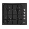 Plită încorporată Zilan ZLN 0034, 4 arzătoare cu gaz, 7.35 kW, Gaz natural sau propan-butan, 60x50 cm, Grătar din fontă, Protecție împotriva scurgerilor de gaz, Negru