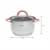 Set oale si tigai Kinghoff KH 1765, 12 h, Inductie, Inox / Golden rose
