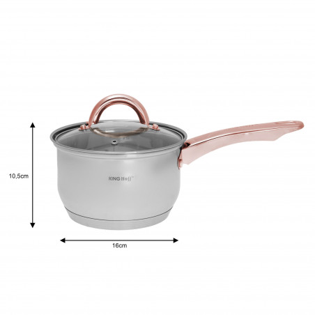 Set oale si tigai Kinghoff KH 1765, 12 h, Inductie, Inox / Golden rose