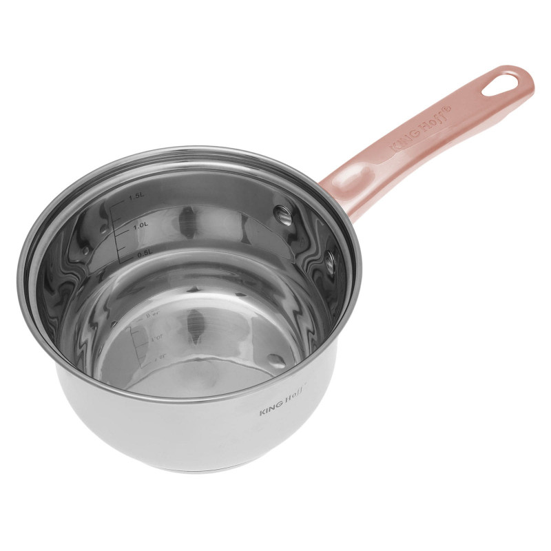 Set oale si tigai Kinghoff KH 1765, 12 h, Inductie, Inox / Golden rose