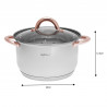 Set oale si tigai Kinghoff KH 1765, 12 h, Inductie, Inox / Golden rose