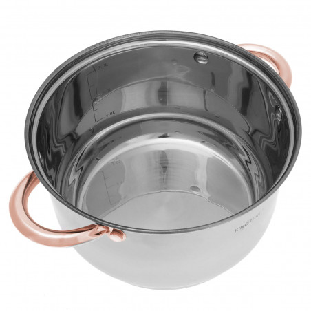 Set oale si tigai Kinghoff KH 1765, 12 h, Inductie, Inox / Golden rose