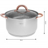 Set oale si tigai Kinghoff KH 1765, 12 h, Inductie, Inox / Golden rose