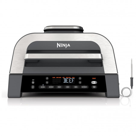 6in1 Ninja Foodi Smart DG551EU grill electric, 1760W, 6 moduri de gătit, 4L friteuză, 4L vas de gătit, Grill, 260C MAX, Inox / negru
