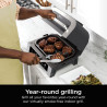 6in1 Ninja Foodi Smart DG551EU grill electric, 1760W, 6 moduri de gătit, 4L friteuză, 4L vas de gătit, Grill, 260C MAX, Inox / negru