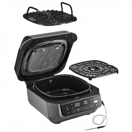 Friteuza cu aer cald si grill 5in1 Ninja Foodi Smart EG351EU, 1760W, 5.7 L, Pana la 4 portii, 5 moduri, Cyclonic Air, Smart Cook, Acoperire ceramica, Negru/Inox