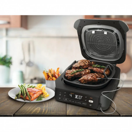 Friteuza cu aer cald si grill 5in1 Ninja Foodi Smart EG351EU, 1760W, 5.7 L, Pana la 4 portii, 5 moduri, Cyclonic Air, Smart Cook, Acoperire ceramica, Negru/Inox