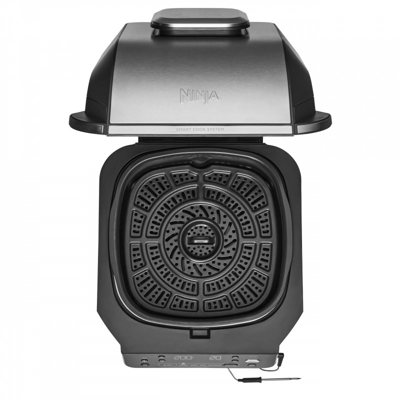 Friteuza cu aer cald si grill 5in1 Ninja Foodi Smart EG351EU, 1760W, 5.7 L, Pana la 4 portii, 5 moduri, Cyclonic Air, Smart Cook, Acoperire ceramica, Negru/Inox