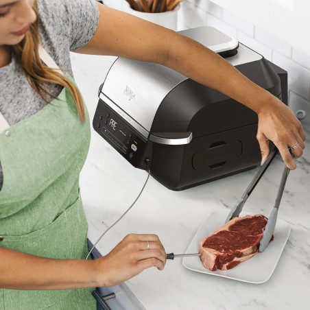 Friteuza cu aer cald si grill 5in1 Ninja Foodi Smart EG351EU, 1760W, 5.7 L, Pana la 4 portii, 5 moduri, Cyclonic Air, Smart Cook, Acoperire ceramica, Negru/Inox