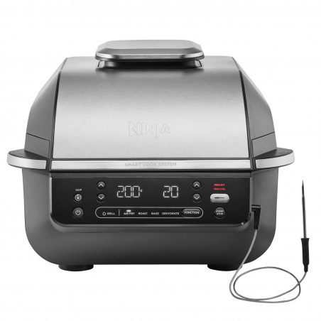 Friteuza cu aer cald si grill 5in1 Ninja Foodi Smart EG351EU, 1760W, 5.7 L, Pana la 4 portii, 5 moduri, Cyclonic Air, Smart Cook, Acoperire ceramica, Negru/Inox