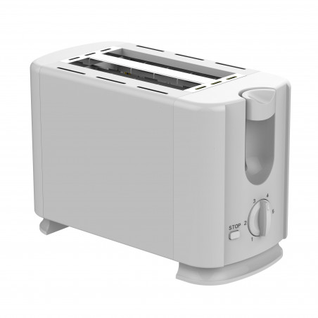 Prajitor de paine Rosberg R51440G, 700W, 2 felii, 6 trepte, Suprafata exterioara fara incalzire, Alb