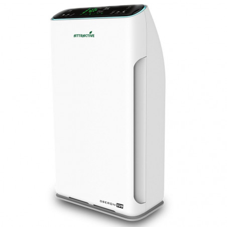 Purificator de aer atractiv Oberon 320, 80W, Pana la 60 m², 320 m³/h, 3 viteze, Wi-Fi, Ponizare, Senzori inteligenti, Telecomandă, Ecran tactil, Alb/Negru
