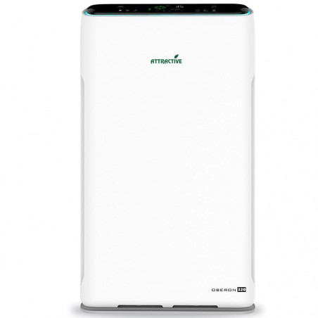 Purificator de aer atractiv Oberon 320, 80W, Pana la 60 m², 320 m³/h, 3 viteze, Wi-Fi, Ponizare, Senzori inteligenti, Telecomandă, Ecran tactil, Alb/Negru