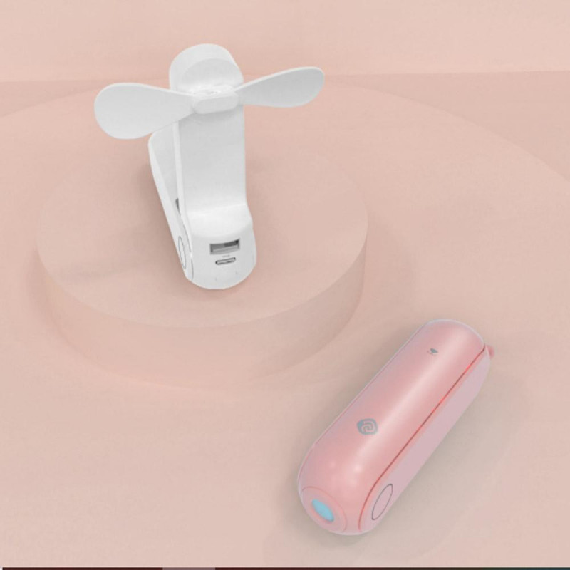 Ventilator, lanterna si baterie portabila 3in1 Thermo Xiaomi, 4x3.3x12 cm, Alb