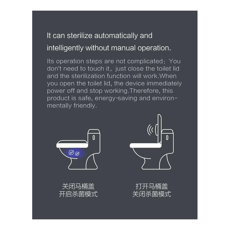 Aparat automat de dezinfectare Xiaomi Xiaoda, Li-Ion 3600 mAh, Lumină UV și ozon, 99,9% sterilizare, indicatori LED, alb