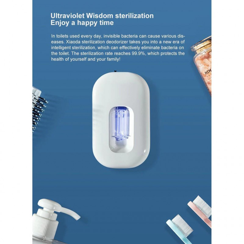 Aparat automat de dezinfectare Xiaomi Xiaoda, Li-Ion 3600 mAh, Lumină UV și ozon, 99,9% sterilizare, indicatori LED, alb