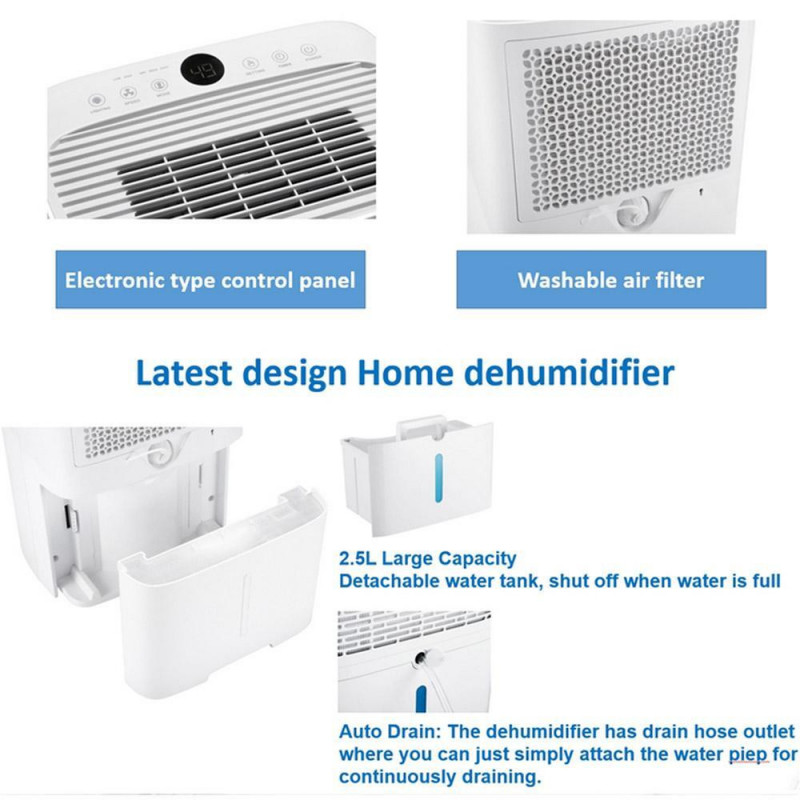 Dezumidificator Attractive TRITON 20, 340W, 2.5 L, Pana la 24L/24h, R290, Timer, Dezghetare automata, Senzor de umiditate, Alb